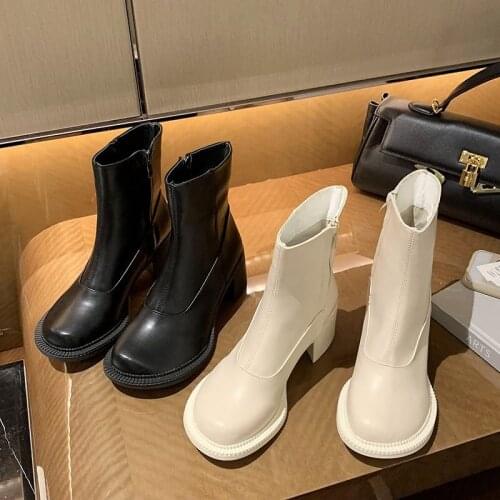 2021 NEW Winter Women Boots Patent Leather 5.5cm Heel Wedges Keep Warm Zip Boots for Woman Women Shoes Fashion Botas Size 35-39