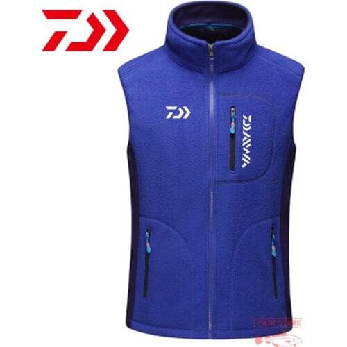 Daiwa Fishing Vests Outdoor Sport Sleeveless Outwear Waterproof Fishing Jacket Men Autumn Winter Fleece Softshell Warm Waistcoat
