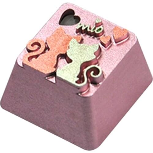 1pcs HolyOOPS Metal Cat Back Keycap Handmade Personalized Cherry MX Keycap for Mechanical Keyboard