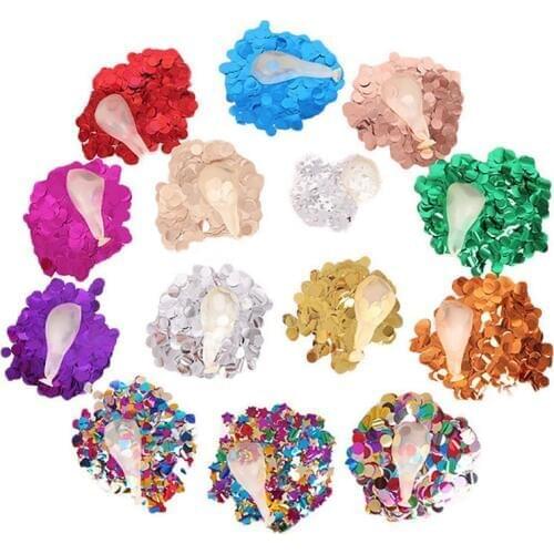 10 30g Wedding Party Throw Confetti Aluminum Foil Small Circle Disc Sequins Transparent Wave Ball Decoration Balloon Accessories