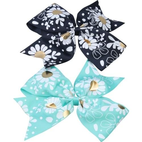 10pcs pinted Grosgrain Ribbon Bows Clips Hairpin Girls hair bows Boutique Hair Clip Headware Kids Hair Accessories