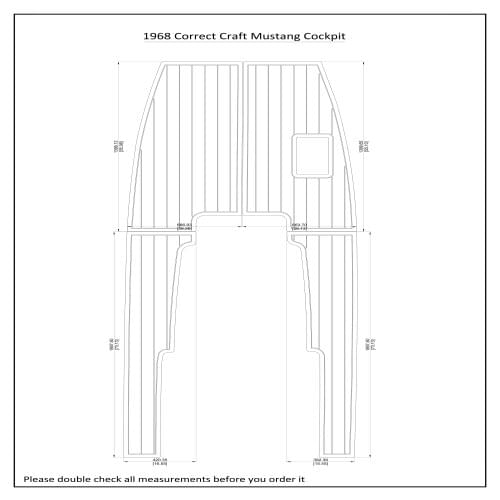 1968 Correct Craft Mustang Cockpit Pad Boat EVA Teak Decking 1/4" 6mm