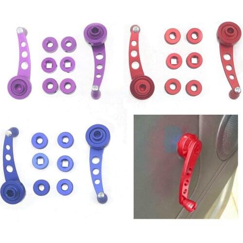 2Pcs Car Window Handle Winder Riser Replacement Aluminum Alloy Winder Crank Riser Kit Universal Fit