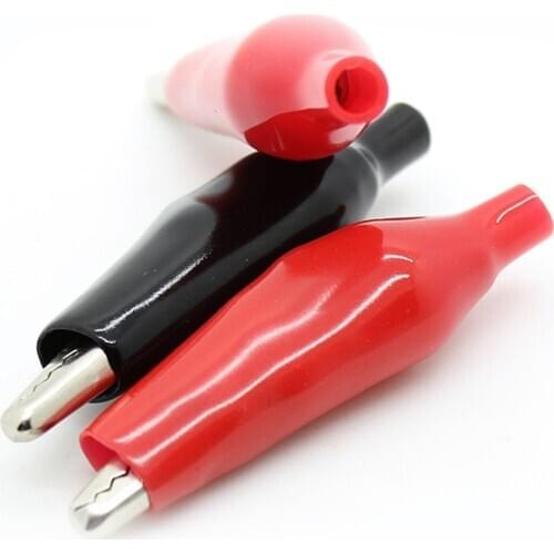 20pcs28MM Metal Alligator Clip G98 Crocodile Electrical Clamp Testing Probe Meter Black Red with Plastic Boot Car Auto Battery