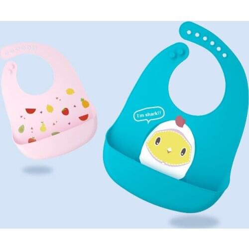 Amboch new design high quality silicone baby bibs button silicone bibs