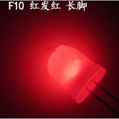 Free ship with track 100pcs Red DIP Highlight 10mm DIP Red light Led Diode Red light-emitting diode Red lamp long feet