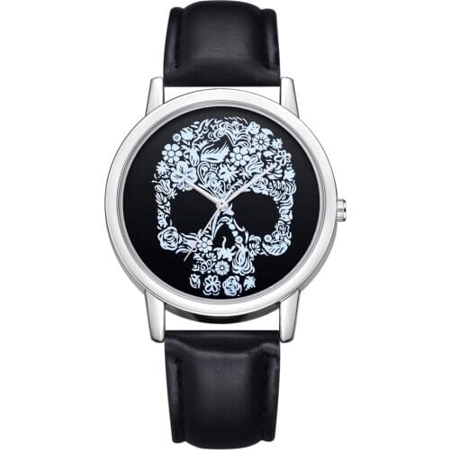Latest Skull Head Pattern Quartz Wristwatches Women Simple Fashion Hours Watch Luxury Female Leather Belt Woman Watches