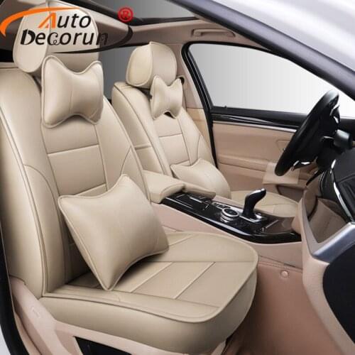 AutoDecorun Cowhide Automotive Seat Covers for Ford S-MAX 2008-2012 Seat Cover Leather Car Supports 5&7 Seat Cushion Accessories