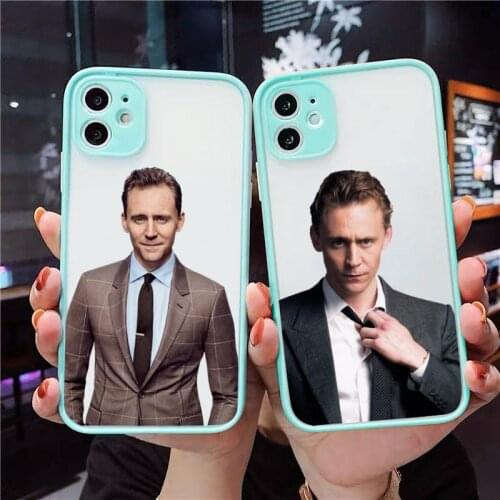 Tom Hiddlestons Phone Case For iPhone 12 11 Mini Pro XR XS Max 7 8 Plus X Matte transparent blue Back Cover