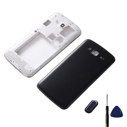 For Samsung Galaxy Grand 2 G7102 G7106 Housing Middle Frame Cover + Battery Back Cover+Home Button Return Key Keypad+Tools
