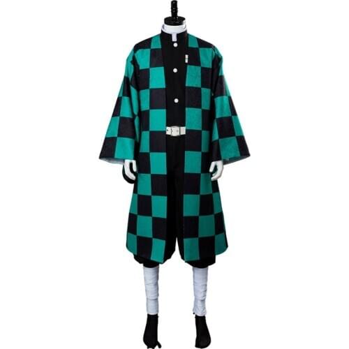 Demon Slayer Cosplay Tanjirou Kamado Costume Kimetsu no Yaiba Men Kimono Uniform Suit Costume
