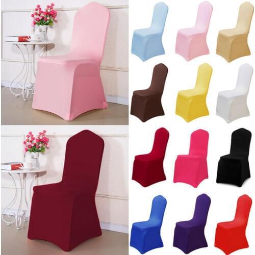 12 Colors Thicken Spandex Stretch Chair Covers Wedding Party Banquet Decoration Universal Chair Covers