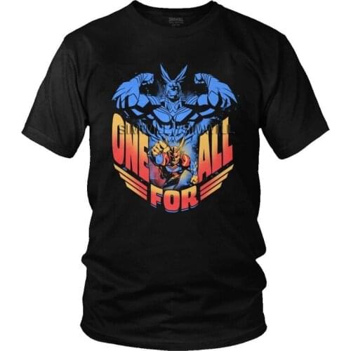 All Might One For All T-shirt Men Fashion Anime T Shirt Short Sleeve Cotton Boku no Hero Academia Tshirt Urban Tee Tops Clothing