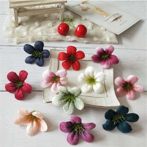 4.5CM Head/100PCS,Fake Orchid Artificial Silk Flowers Heads,Mini Orchidee DIY Decoraion For Hair Garland,Corsage Boutonniere