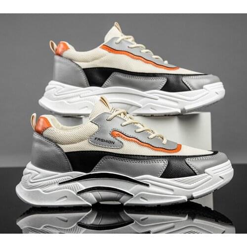 New Mens Chunky Sneakers Casual Shoes Air Mesh Breathable Dad Shoes Thick Sole Platform Tenis Wedge White Basket Walking Shoes