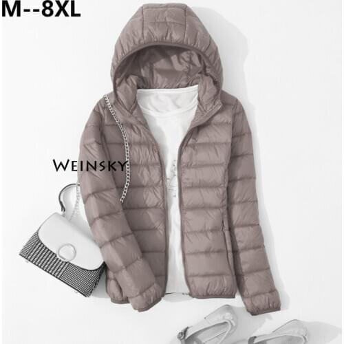 Spring Autumn Women Ultralight Thin Down Jacket White Duck Down Hooded Jackets Warm Winter Coat Parka Female Portable Outwear