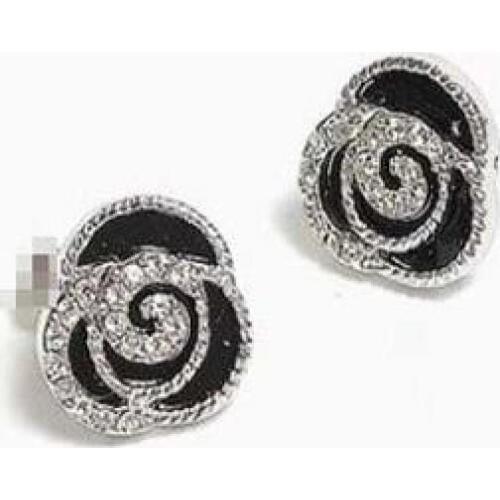 2020 New Milan Fashion Design Flower Earrings Rose Small Genuine Earrings Crystal Enamel Earrings Wholesale Gifts