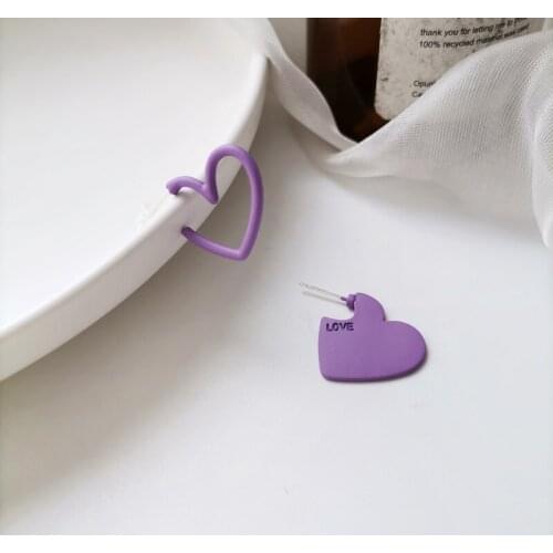Mihan S925 needle Sweet Jewelry Love Earrings Popular Design Sweet Korean Temperament Purple Love Earrings For Women Gifts