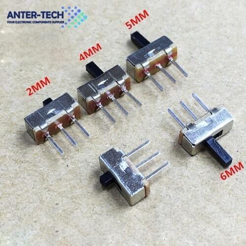 20Pcs SS12D00 Interruptor on-off mini Slide Switch 3pin 1P2T 2 Position High quality toggle switch Handle length:3MM/4MM/5MM/6MM