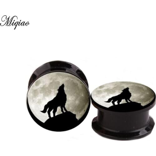 Miqiao 2pcs/lot Acrylic Ear Gauges Plugs Tunnels Expander Screw Single Flared Ear Flesh Ear Gauges Stretcher Piercing Jewelry