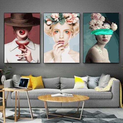Fashion Beauty Painting Digital Canvas Character Oil Painting Gift Wall Decoration Poster DIY Photo Frame Decorative Painting