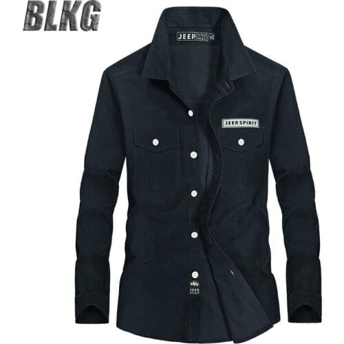 Brand Spring Autumn Shirt Men Casual Shirts Pure Cotton Solid Color Pint Military Men Shirts Long Sleeves Camisas Mens Clothing
