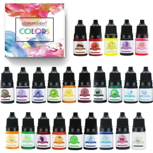 24 Color Set Colorful Epoxy Resin Pigment Art Alcohol for Diy Handmade Crystal Crafts Mold Ink Diffusion Resin Jewelry Making