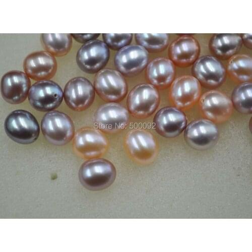 AA Natural pink purple 10mm half drilled cultured freshwater pearl loose pearl