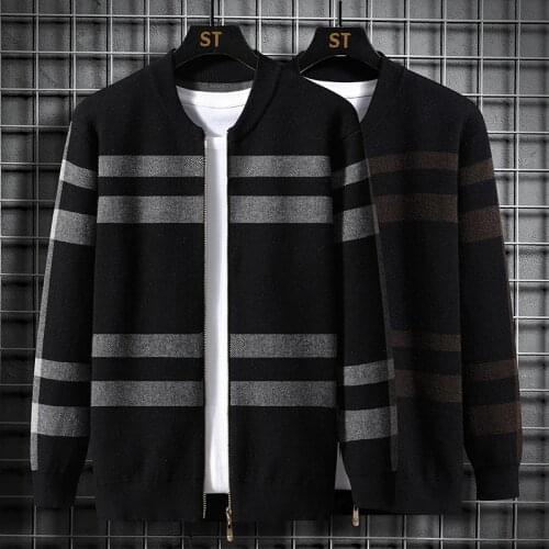 New fashion mens knitted cardigan jacket casual sweater warm sweater