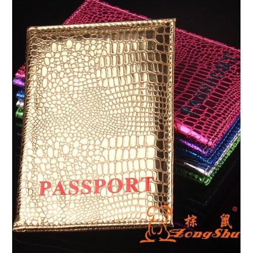 Wholesale cheap man card holder passport cover women alligator leather passport protective sleeve passport holder 6 colors