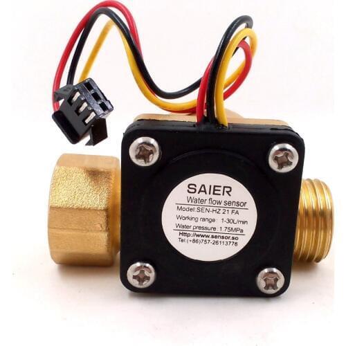 Flow Meter Switch Control Counter Indicator Hall Flow level sensor Flowmeter Water Heater DN15 G1/2'' Brass