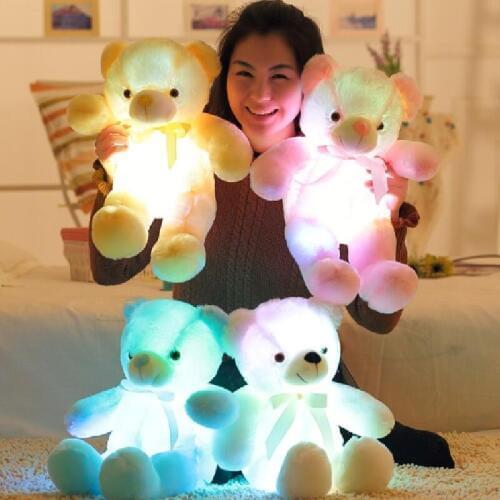 50cm Light Up LED Teddy Bear Stuffed Animals Plush Toy Colorful Glowing Teddy Bear Christmas Gift for Kids