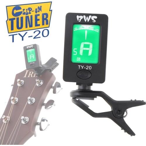 Portable Clip on Guitar Tuner Double Colors Backlighting with Coin Battery for Chromatic / Guitar / Bass / Ukulele / Violin