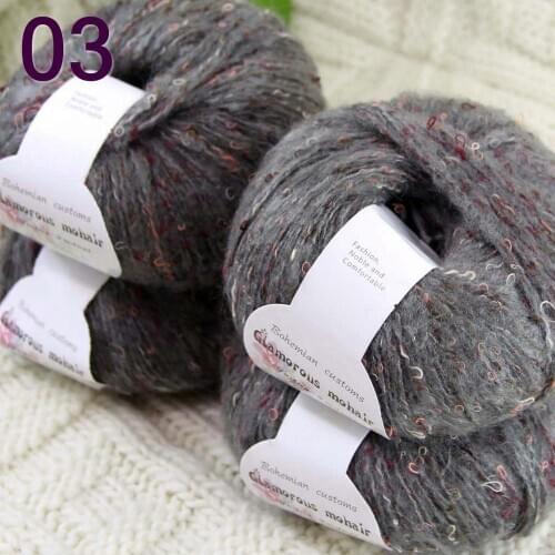 Sale 4ballsX50gr Luxury Fluffy Soft NEW MOHAIR Shawls Hand Knit Crochet Yarn Dark gray 825-03-4