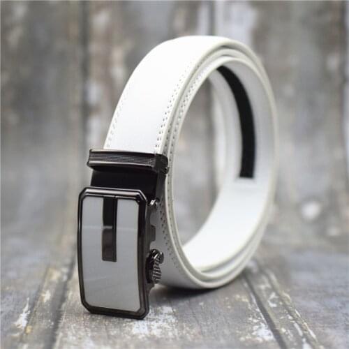 Cow Leather Designer Belt for Men/women White/blue/coffee Mens Leather Belt for Jeans 3.1CM Width Fashion Automatic Buckle Belt