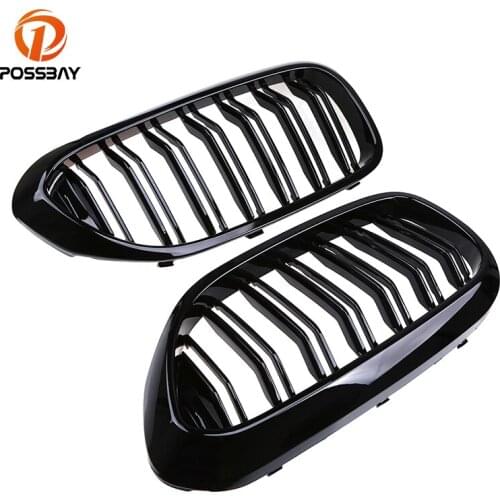 POSSBAY Front Center Grille Cover Trim Racing Grilles for BMW 5-series G31 Touring 2017-Present Car Wide Kidney Hood Grille