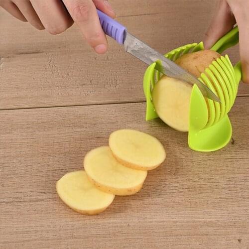 ZK70 Handheld Kitchenware Tomato Toy Slicer Bread Clip Fruit and Vegetable Cut Potato Apple Creative Gadget Kitchen Accessories
