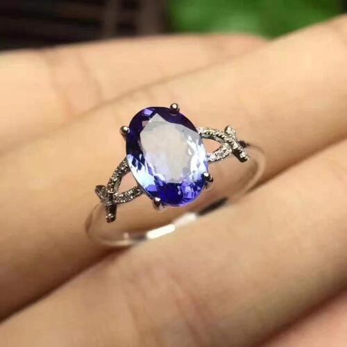The Best GiftFor your girl Friend Tanzanite Ring Natural And Real Tanzanite Ring luxury ring 925 sterling silver Fine jewelry