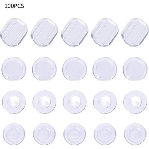 100Pcs 4 Size Earring Pad Silicone Comfort Earring Cushion for Clips on Earrings
