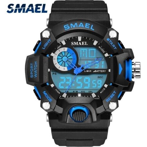 SMAEL Outdoor Sport Watches Miliraty Army Men Wristwatch with Pu Strap Perfect Gift Casual Sport Watch Automatic Watch WS1385