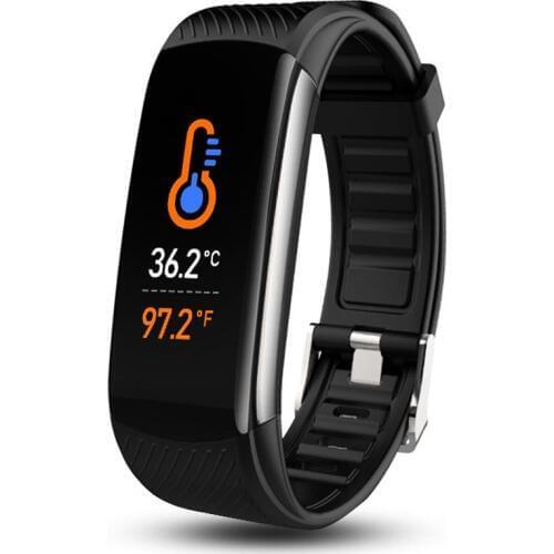 C6T Body Temperature Smart Bracelet Watch IP67 Waterproof Heart Rate Monitor Smartband Wristband Fitness Health Tracker 2020 New
