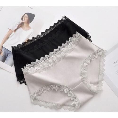 Sexy Lace Underwear Womens Pure Cotton Seamless Womens Briefs Mulberry Silk Antibacterial File Breathable Panties