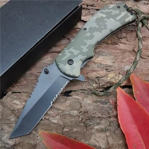 Outdoor Tactical Camping Hunting Survival Pocket Folding Knife Self Defense EDC Tools Military Knives for Man Women Gifts