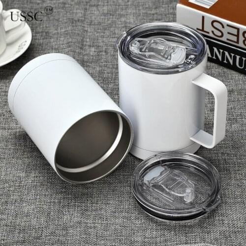 USSC 10oz Vacuum Insulated Flask Stainless Steel Thermos Submilation With Lid And Straw Sturdy Handle Portable HZ008