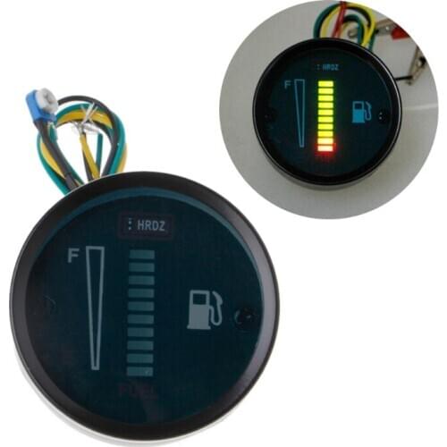 2\" 52mm Universal Car Motorcycle Fuel Level Meter Gauge 8 LED Light Display 12V Q9QD