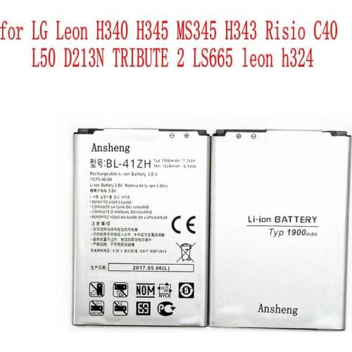 100% NEW Original 1900mah BL-41ZH battery for LG Leon H340 H345 MS345 H343 Risio C40 L50 D213N TRIBUTE 2 LS665 leon H324