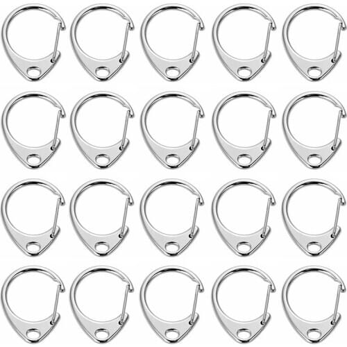 20Pcs Lobster Clasp Hook Keychain Silver Swivel Key Chain DIY Bag Jewelry Llavero Classic Keychains Bag Charm Metal Key Chains