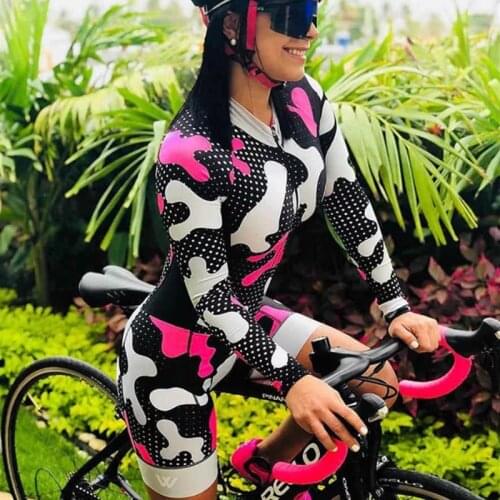 2021 Woman Bike Outfit Long Sleeve Cycling Jersey Summer Fashion Lady Breathable Triathlon Bicycle Clothing Mono Ciclismo Mujer