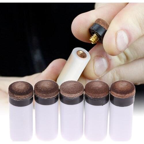 5Pcs 13mm Screw On Cue Tips For Billiard Pool Cue Stick and Snooker Cue Replacement Parts Stick Repair Tool Sports Entertainment