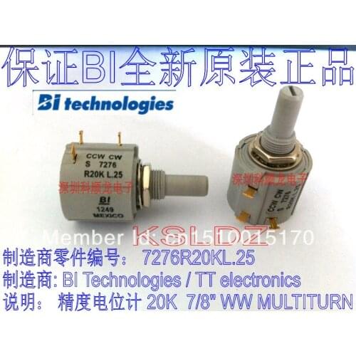 BI TECHNOLOGIES/TT ELECTRONICS 7276R20KL.25 Precision Potentiometers 20KOHM, 2W original New